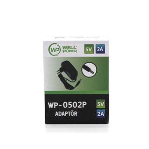 WELLPOWER WP-0502P 5 VOLT 2 AMPER PLASTİK KASA 5,5X2,5 MM