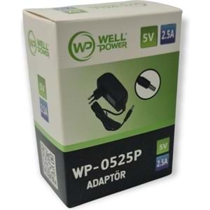 WELLPOWER WP-0525P 5 VOLT 2,5 AMPER PLASTİK KASA 5,5X2,5 MM