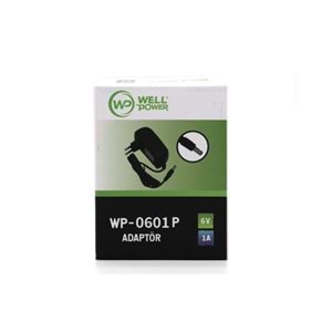 WELLPOWER WP-0601P 6 VOLT 1 AMPER PLASTİK KASA 5,5X2,5 MM