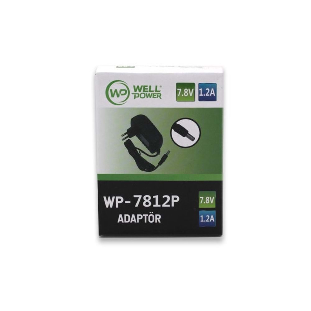 WELLPOWER WP-7812P 7,8 VOLT 1,2 AMPER PLASTİK KASA 5,5X2,5 MM