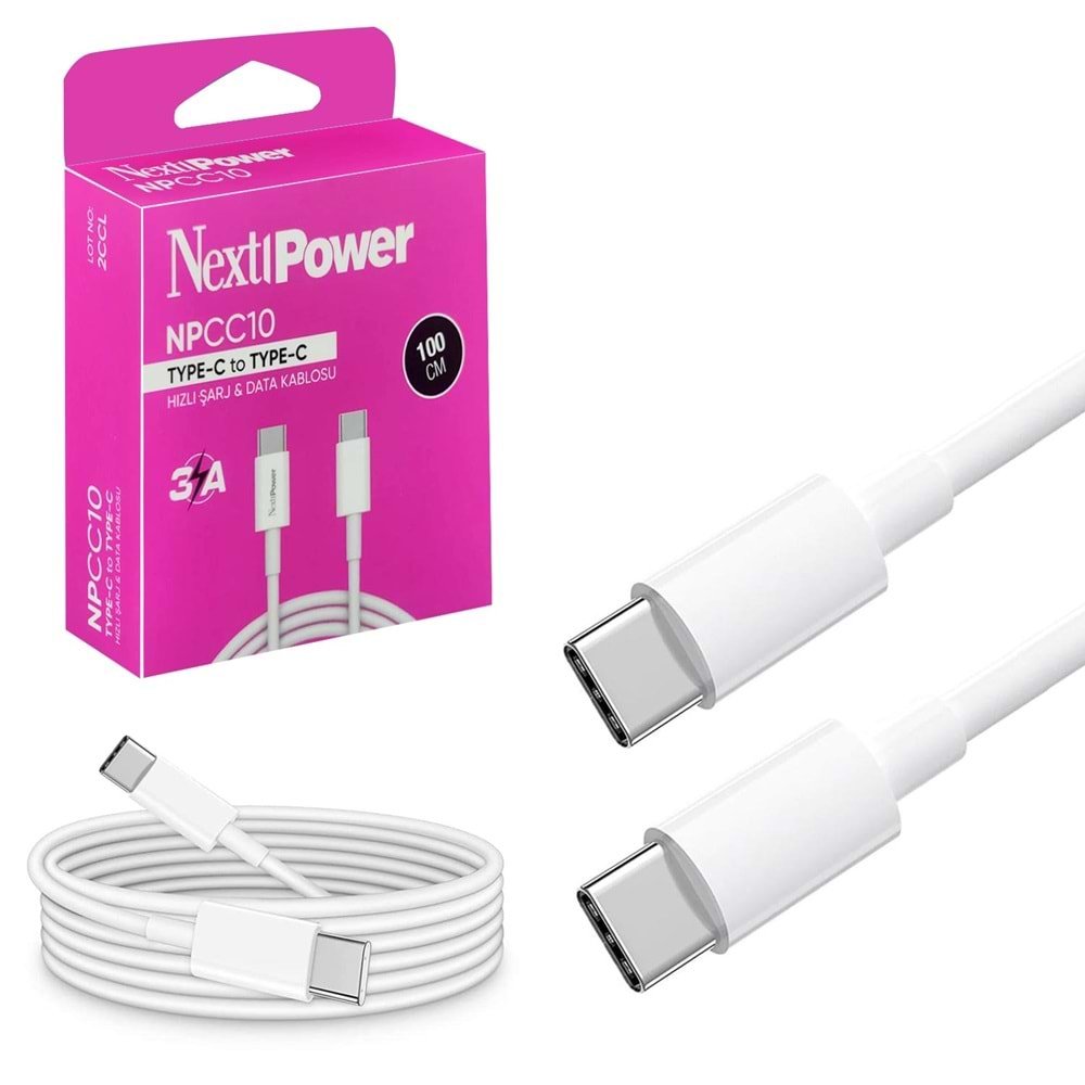 NEXTPOWER NPCC10 TYPE-C TO TYPE-C HIZLI ŞARJ & DATA KABLOSU 100 CM