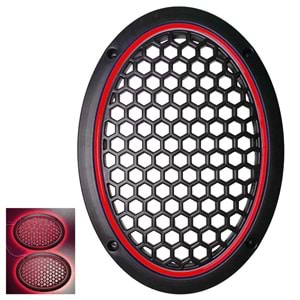 OEM OVAL HOPARLÖR KAPAĞI KIRMIZI NEON LEDLİ (2 ADET)