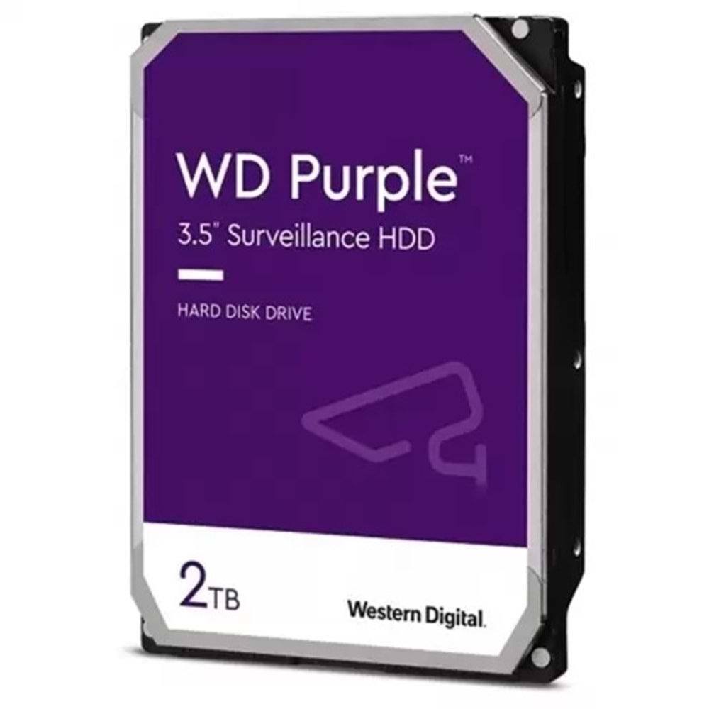 WESTERN DİJİTAL WD23PURZ 2 TB WD 3,5 PURPLE SATA3 5400RPM 64MB 7/24 GÜVENLIK HARDDİSK (ORJ)