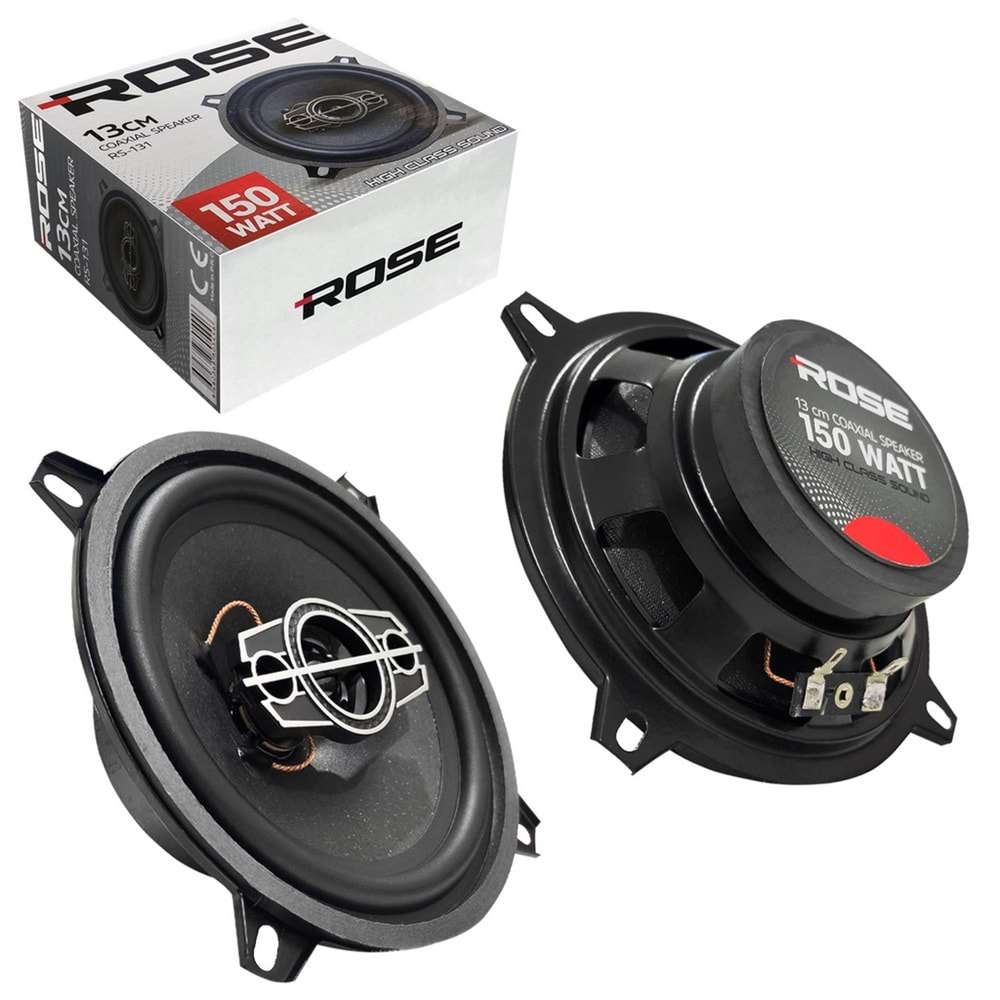 ROSE RS-131 13 CM 150 WATT TEKLİ KUTULU TWEETERLI KOAKSİYEL HOPARLÖR