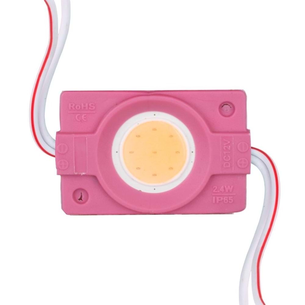 OEM 12V 2,4W COB YUVARLAK MODÜL LED PEMBE