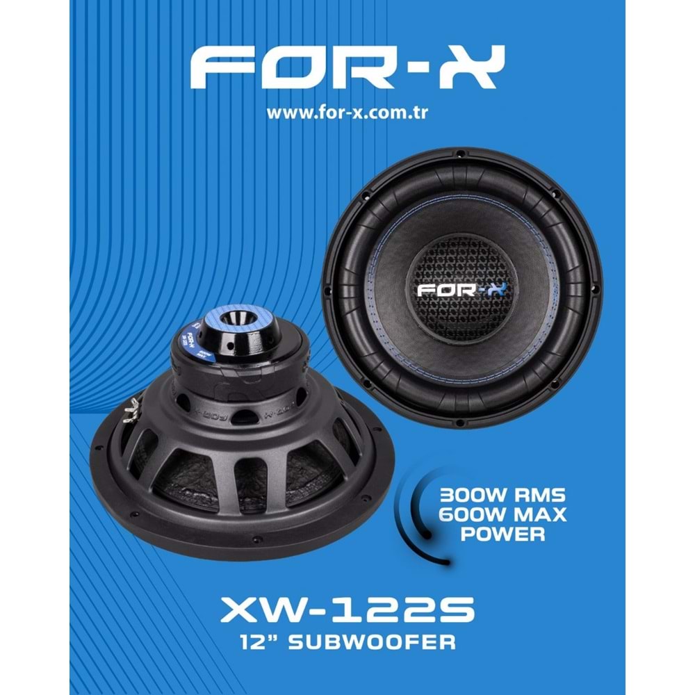 FOR-X XW-122S 30 CM 300W RMS/600W MAX POWER OTO BASS SUBWOOFER