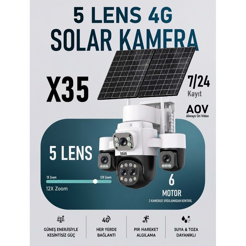 INOX X35 5LENS 4G ESIM SOLAR KAMERA